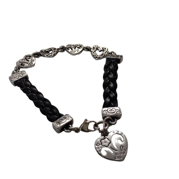 Brighton Black Leather and Heart Bracelet - Picture 1 of 4